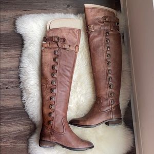 Sam Edelman Pierce Whiskey OTK Button Boots Sz 36